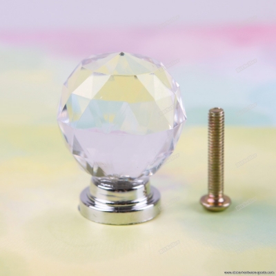 webmax drop- 1pcs 30mm crystal cupboard drawer cabinet knob diamond shape pull handle #06 five stars [Door knobs|pulls-589]