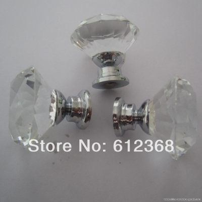 10 zinc alloy clear glass crystal sparkle cabinet drawer door pulls knobs handle [Door knobs|pulls-419]