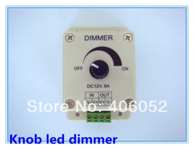 10pcs/lot 12v 96w knob led dimmer controller for led light strip, adjustable brightness led controller