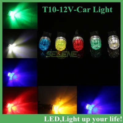 10pcs t10 1.5w led car interior wedge bulb signal lamp light 12v car side wedge light lamp bulb for car