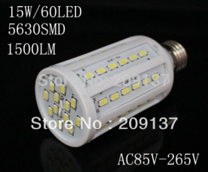 110v-240v 15w 60led 5630 smd e27 b22 corn bulb light maize lamp led light bulb lamp led lighting warm/pure/cool white