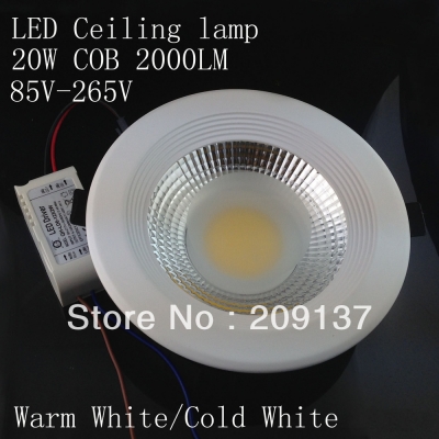 20w cob led ceiling lamp,ac85~265v,2000lm,ce & rohs,high power light,2 years warranty!new cob led ceiling light [led-downlight-5332]