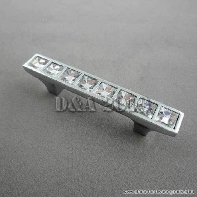 3.9" modern solid crystal diamond cabinet cupboard door drawer bar pull handle