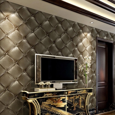 3d pvc vinyl simulation of soft luxurious leather wallpaper roll bedroom living room tv background pvc wallcovering