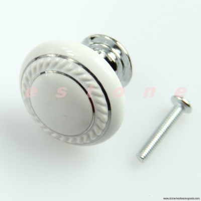 3pcs/lot white ceramic crystal glass door knob drawer cabinet kitchen wardrobe handle [Door knobs|pulls-1376]