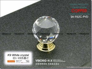 (4 pieces/lot) deluxe 30mm viborg k9 glass crystal knobs drawer pull & cabinet handle &drawer knobs, sa-952c-pvd