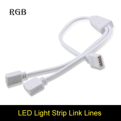 4pin connector for rgb strip 1 to 2 connection wire with 4 pin female connector for 3528 5050 3014 rgb led strip ribbon tape [led-strip-accessorries-6262]
