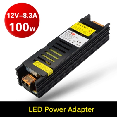 8.3a 12v dc 100w power supply led driver adapter transformer switch for led strip lighting 3528 5050 led ribbon with ce rohs fcc [led-strip-power-adapter-6283]