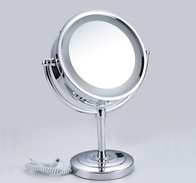 8 inch bathroom led mirror desk makeup illuminator for cosmetic and shaving magnifying function bm005