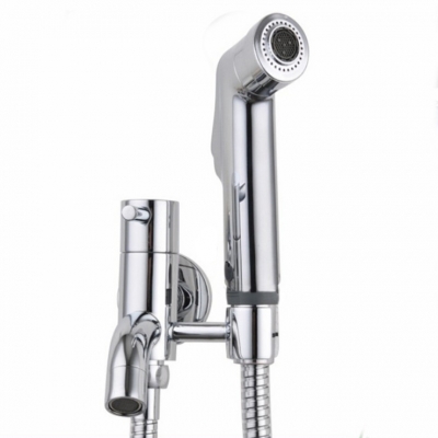 abs chrome handheld bidet shower,toilet portable bidet shower set with brass bidet holder faucet bd255 [bidet-faucet-2116]