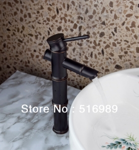 bamboo new brand oil rubbed bronze vessel bathroom faucets waterfall one hole/handle mixer taps tree281