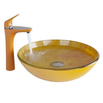 bathroom sink hand-painted washbasin +orange basin single handle faucet 409697083 lavatory combine brass set tap mixer faucet [ceramic-sink-2280]