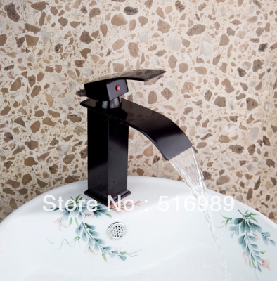 black oil rubbed single hole water tap waterfall bathroom faucet basin mixer torneira para banheiro su3
