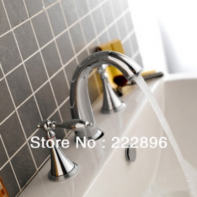 brass copper widespread chrome bathroom sink faucets basin mixer sanitary ware tap torneirta bronze [deck-mounted-basin-faucets-2927]
