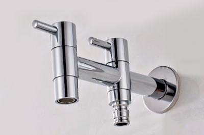 brass double handle cold water faucet wall mounted basin tap bibcock cold faucet [basin-faucet-65]