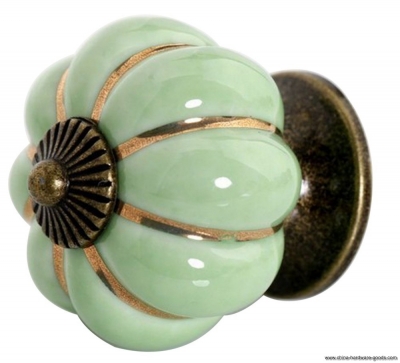 cartoon pumpkin handle cabinet cupboard drawer ceramic knob pulls green [Door knobs|pulls-1817]