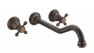 copper antique wall and cold taps fashion double wall concealed torneira