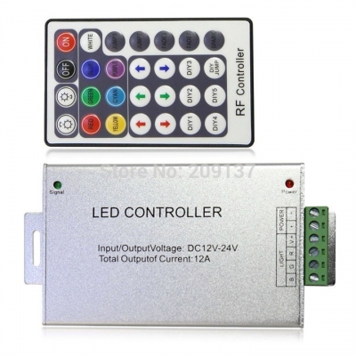 ! dc12v~24v 24a 288w rgb led controller with 44 keys remote for smd5050/3528 rgb led strip light