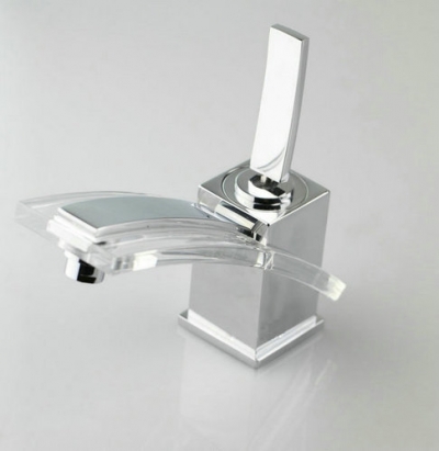 deck mount faucet chrome finish bathroom tap mixer water stream kitchen nd019 [glass-faucet-3646]
