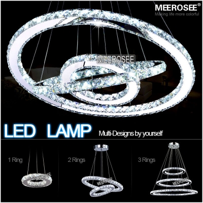diamond ring led crystal pendant light modern led lighting circles hanging lamp guarantee fast and