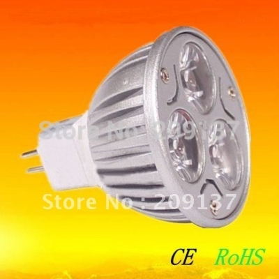 dimmable mr16 3x3w 9w warm white led lamp 12vac/dc