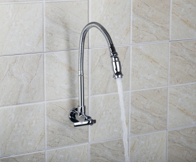 e_pak rq8551-3/1 newly wall mounted chrome all around rotate swivel kitchen single cold faucet