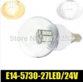 e14 7w/24v led 27led-5730 smd warm white white light globe bulb lamp 24v