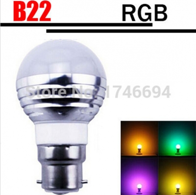energy saving lights b22 3w 5730 rgb 16 color led light bulb spotlight 85-265v + ir remote control bulb lights zm00950 [ball-bulb-1303]