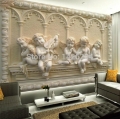 european style carving relief 3d stereoscopic tv setting wall of sitting room bedroom seamless murals wallpaper