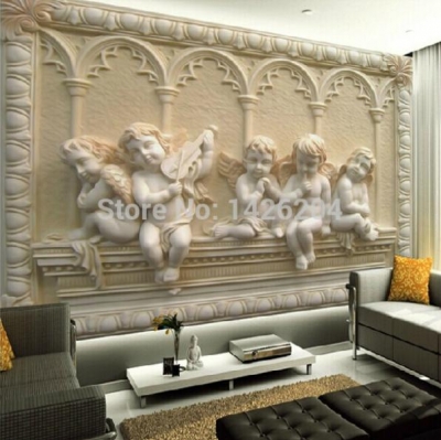 european style carving relief 3d stereoscopic tv setting wall of sitting room bedroom seamless murals wallpaper [3d-large-murals-wallpaper-735]