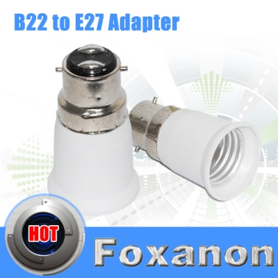 foxanon brand b22 to e27 adapter pc material fireproof material socket adapter