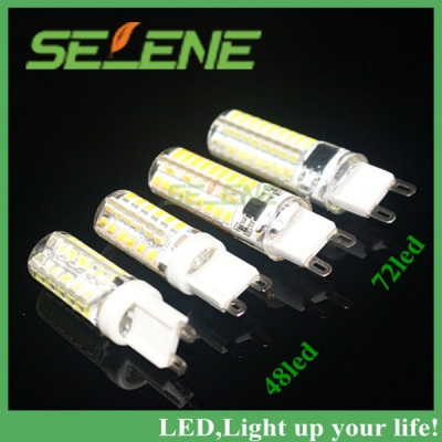 g4 g9 led lamp light 3w 4w 5w 9w 12v/220v 2835 smd 24led/48led/72led led corn bulb silicone lamps dimmable droplight lighting