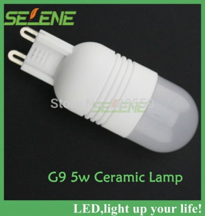 g9 led 220v 5w lamps ceramic bulb led light smd crystal light source white/warm white whole led corn lamp [g9-lamp-3555]