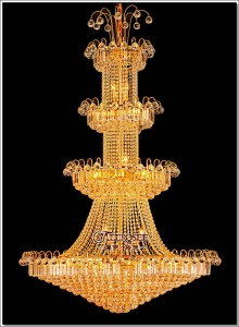 golden large crystal chandelier light el crystal light for villa d47 inch height: 71 inch