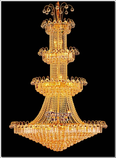 golden large crystal chandelier light el crystal light for villa d47 inch height: 71 inch [large-chandeliers-4477]