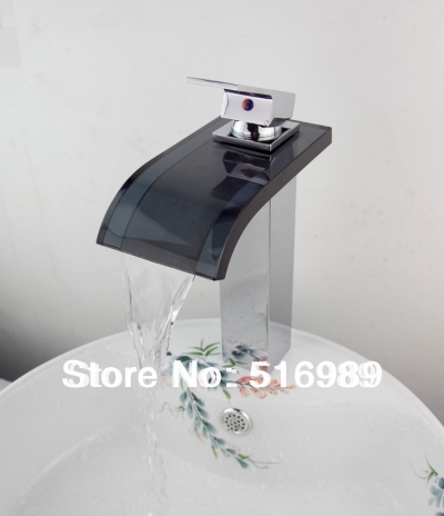 good quality bathroom basin faucet brass waterfall tap tree268 [glass-faucet-3662]