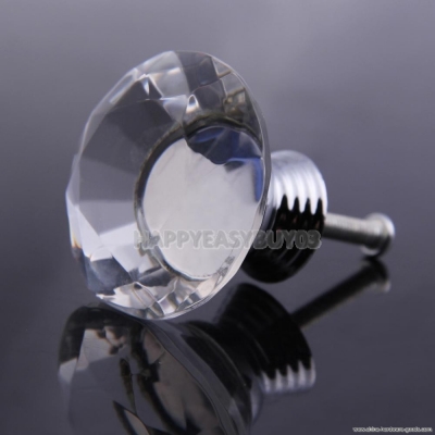 h3#r 1x 40mm crystal glass drawer cabinet pull handle knob diamond shape drawer handles handle knob [Door knobs|pulls-1234]