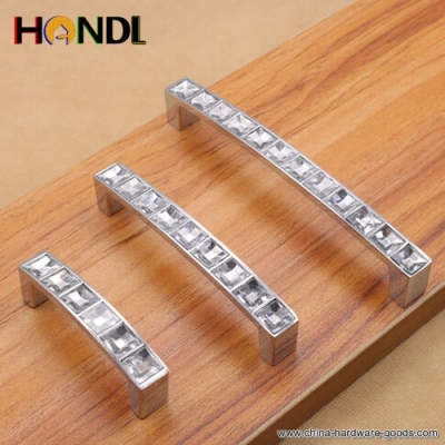 handl simple u style zinc alloy 96mm chrome plated crystal handles,furniture drawer cabinet door handles & knobs [Door knobs|pulls-141]