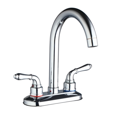 hello 97176/1 brand new kitchen faucet torneira da cozinha double handles swivel spout faucet mixer tap chrome finish deck mount [new-7312]
