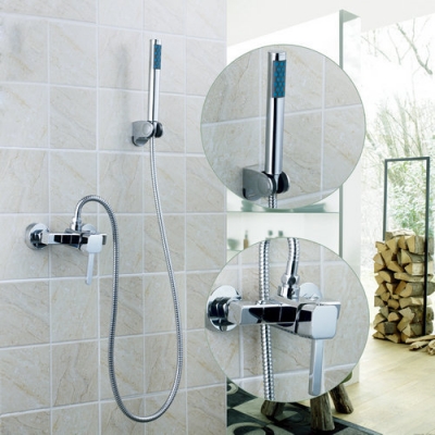 hello bathtub torneira wall mounted polished chrome body 97096 +handshower +hose bathroom basin sink tap mixer faucet