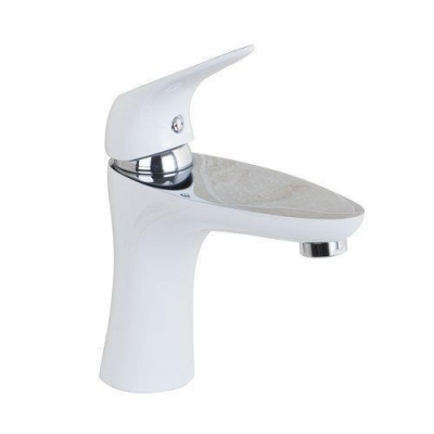 hello unique design spray painting white bathroom chrome deck mounted 97076 single handle basin sink torneira tap mixer faucet [bathroom-mixer-faucet-1798]