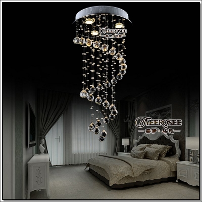 modern sprial crystal chandelier light fixture lustre crystal stair lamp for stair and ceiling prompt guarantee