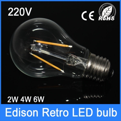 new e27 e26 220v dimmer 2w 4w 6w retro led bulb vintage romantic edison glass bulb energy saving chandelier candle lights [e27-led-bulbs-3213]