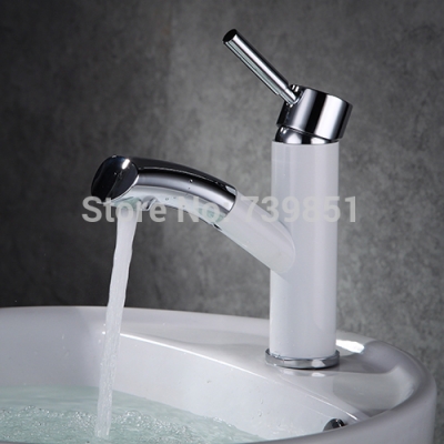 porcelain deck pull out mounthed bathroom faucet for basin and cold mixer toilet water tap hair salon wash basins [deck-mounted-basin-faucets-3011]