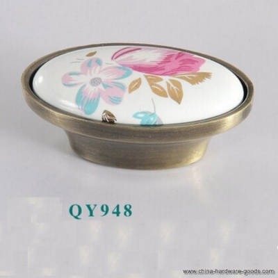 qy948 16mm 0.63" retail ceramic wardrobe cupboard knob cabinet door pulls handles [Door knobs|pulls-1888]