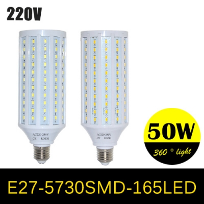 super power 50w led lamps e27 5730 5630 smd 165 leds corn led bulb chandeliers ceiling light ac 220v 240v pendant light 4pcs/lot