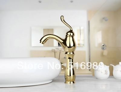 tall bathroom deck mount easy operate single handle golden bathroom tap faucet mixer 9824 [golden-3894]
