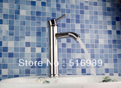 tall spray single handle modern deck mount chrome bathroom basin sink mixer tap faucet tree168 [bathroom-mixer-faucet-2003]