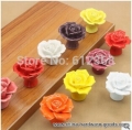 tangpan(tm) 4pcs/lot vintage rose flower shape ceramic door knobs cabinet drawer kitchen cupboard handle diy