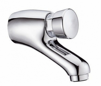 wall mount self closing tap brand new brass chrome manual type auto mixer sf414 [basin-faucet-109]